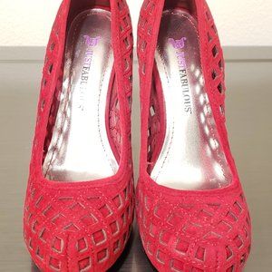 JustFab 3.5" pumps (Red - Sz 6)